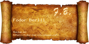 Fodor Berill névjegykártya