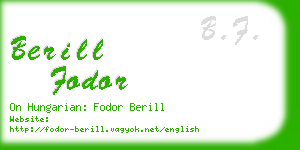 berill fodor business card